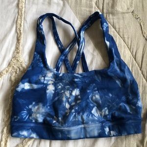 Blue tie die lululemon bra